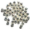 50 6mm Bright Silver Plated Smooth Bicone Beads